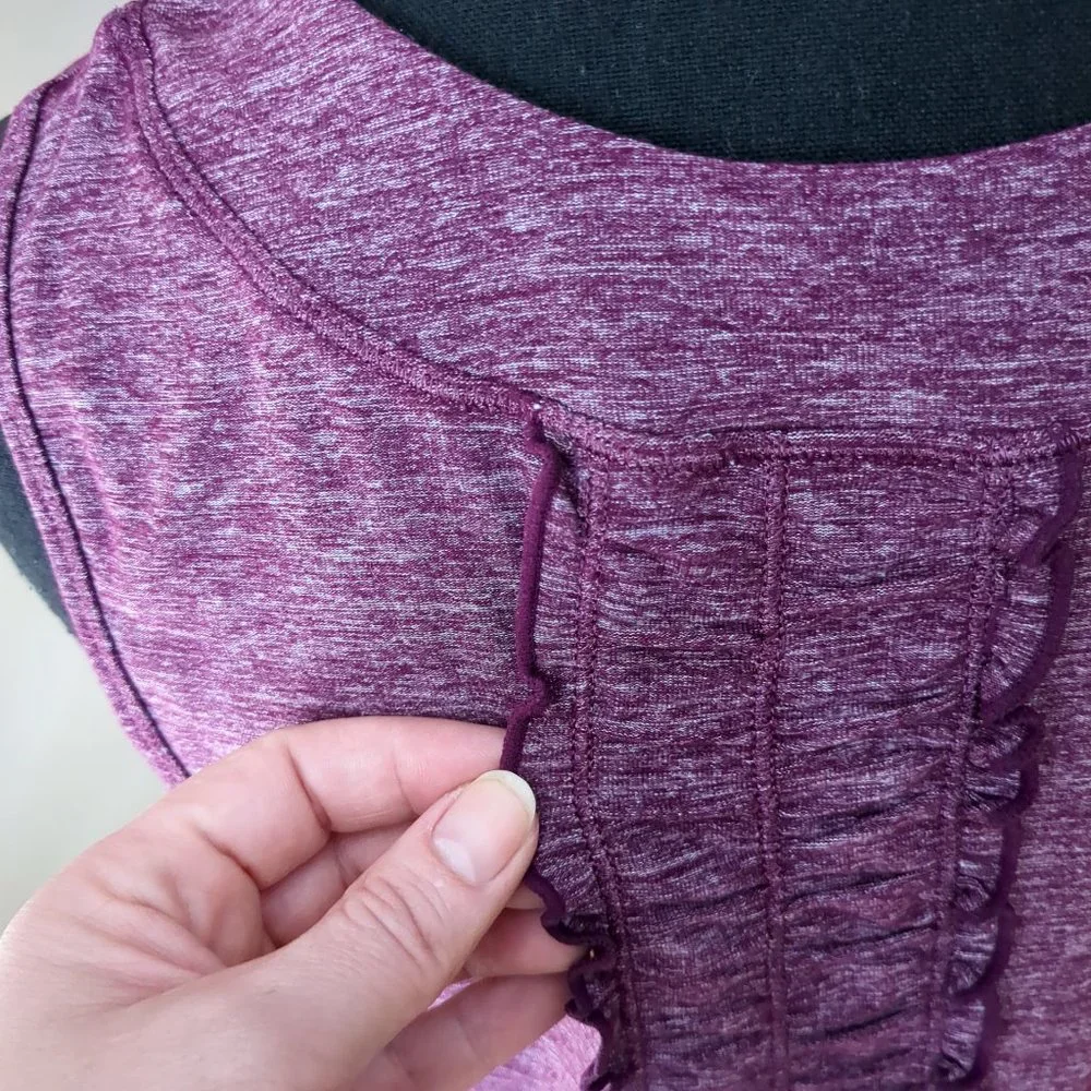 [SOLD] Lululemon Dash Tank Heathered Purple Ruffle Soft Athletic Running Top - Picture 7 of 13
